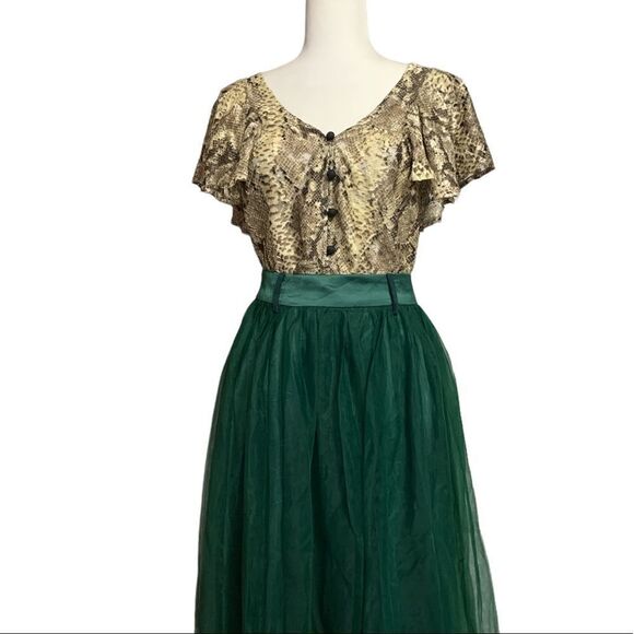 Anthropologie Eva Franco Willow Snake Printed Blouse - Picture 11 of 13